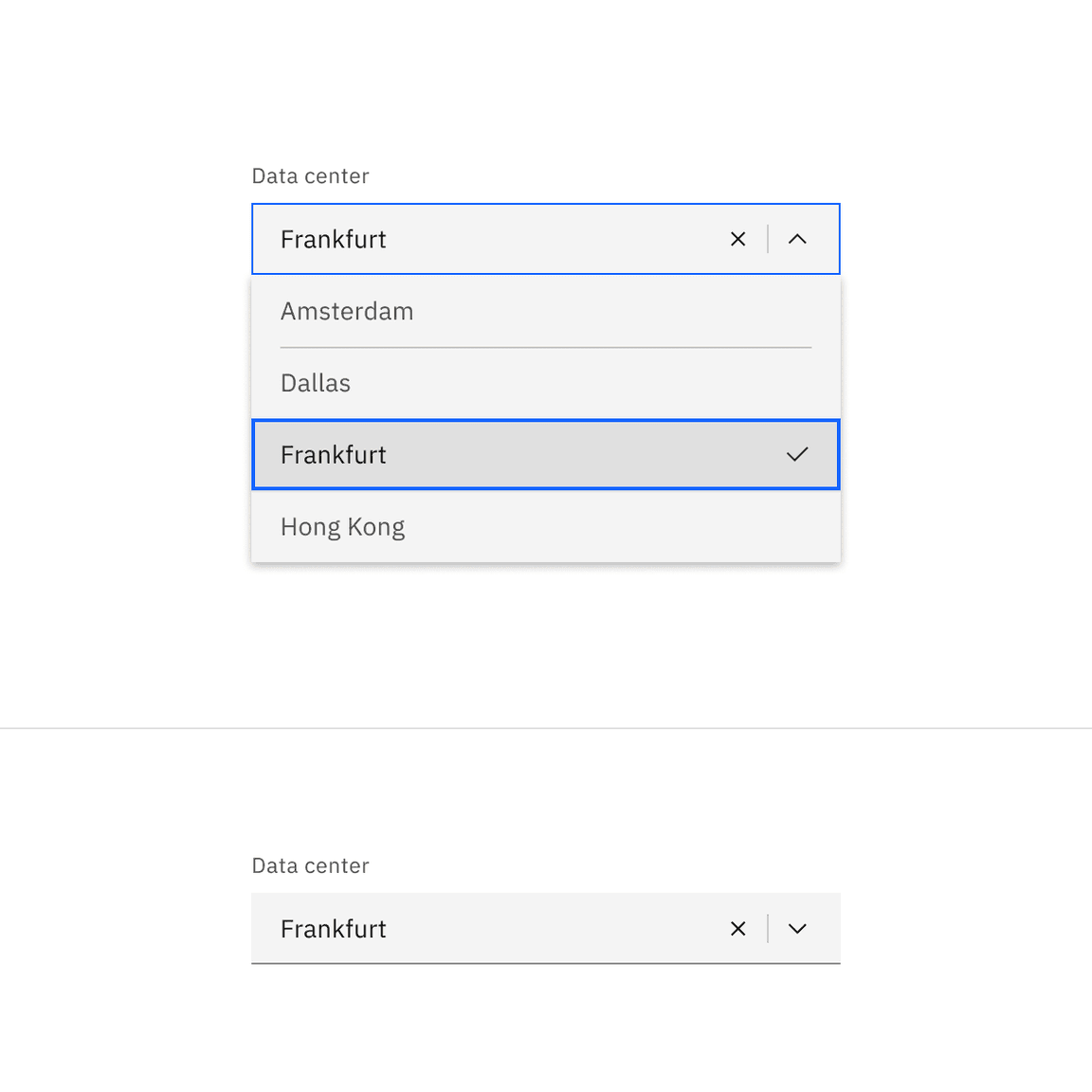 Default combo box selected state.